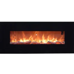 Caminetto Elettrico 130 cm da Parete con Fiamma Finta a Led 1500W