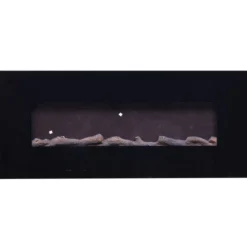 Caminetto Elettrico 130 cm da Parete con Fiamma Finta a Led 1500W