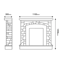 Caminetto Elettrico Cornice Legno da Pavimento 2000W Termostato Regolabile