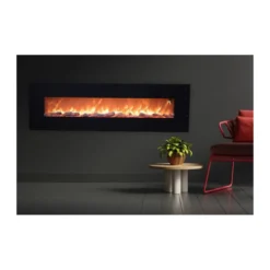 Caminetto Elettrico da Parete 180 cm con Fiamma Finta a Led 1500W