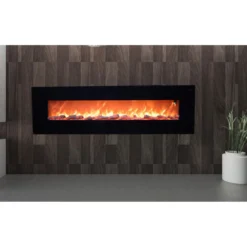 Caminetto Elettrico da Parete 180 cm con Fiamma Finta a Led 1500W