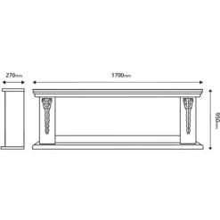 Caminetto Elettrico da Pavimento Crema Effetto Fiamma LED 1600W Moderno