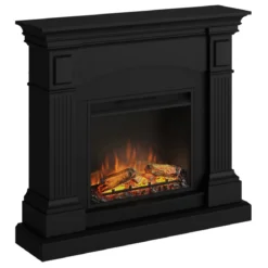 Caminetto Elettrico Decorativo a Led Tagu Magna Cornice in Legno Nero
