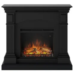 Caminetto Elettrico Decorativo a Led Tagu Magna Cornice in Legno Nero