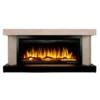 Caminetto Elettrico 1500W Moderno Beige con 60 Colori LED e Termostato
