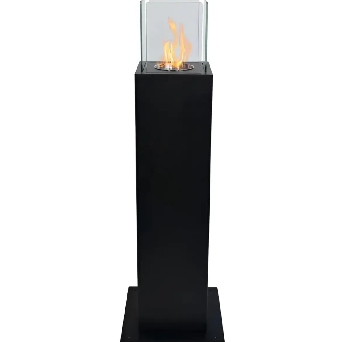 Camino a Bioetanolo a Colonna 110cm Nero 3kW da Giardino Moderno