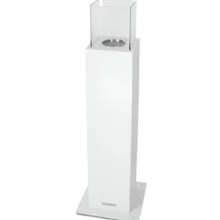 Camino a Bioetanolo a Colonna 110cm Bianco 3kW da Giardino Moderno