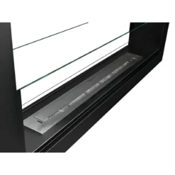 Camino a Bioetanolo Bifacciale 1,5L Nero da Parete 90x40 cm Acciaio