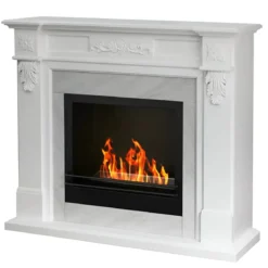 Camino a Bioetanolo da Interno 1,8L Bianco Effetto Marmo 3,4 kW