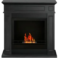 Camino a Bioetanolo 3,4 kW da Pavimento 1,2L Nero in Legno MDF