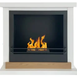 Camino a Bioetanolo 3,4 kW da Soggiorno 1,2L in Legno MDF Bianco