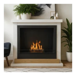 Camino a Bioetanolo 3,4 kW da Soggiorno 1,2L in Legno MDF Bianco