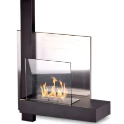 Camino a Bioetanolo 1,5L da Parete Ecologico Nero Moderno 3,5 KW