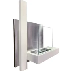 Camino a Bioetanolo 1,5L da Parete Ecologico Bianco Moderno 3,5 KW
