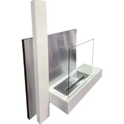 Camino a Bioetanolo 1,5L da Parete Ecologico Bianco Moderno 3,5 KW