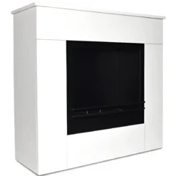 Camino a Bioetanolo 1,8L da Soggiorno 3,4 kW in Legno Bianco Venato