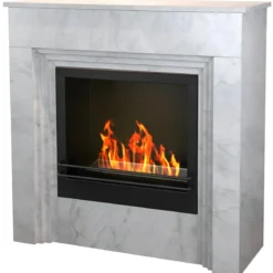 Camino a Bioetanolo 1,8L da Terra 3,4 kW in Legno Effetto Marmo Bianco