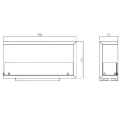 Camino a Bioetanolo 1,5L Nero Angolare a Sinistra da Incasso 90x45 cm