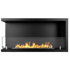 Camino a Bioetanolo 1,5L Nero Angolare a Sinistra da Incasso 90x45 cm