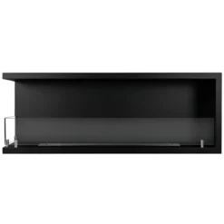 Camino a Bioetanolo 1,5L Nero da Incasso 120x45 cm Angolare a Sinistra