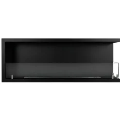 Camino a Bioetanolo 1,5L Nero da Incasso 120x45 cm Angolare a Destra
