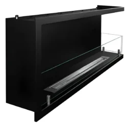 Camino a Bioetanolo 1,5L Nero da Incasso 120x45 cm Angolare a Destra