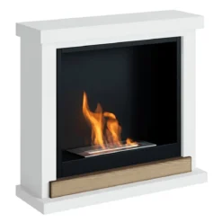 Camino a Bioetanolo TAGU FreeFlame Hagen Bianco Dettaglio Legno