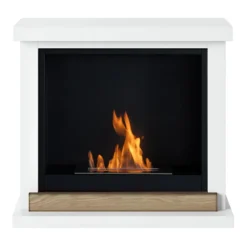 Camino a Bioetanolo TAGU FreeFlame Hagen Bianco Dettaglio Legno