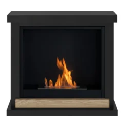 Camino a Bioetanolo TAGU FreeFlame Hagen Nero Dettaglio Legno