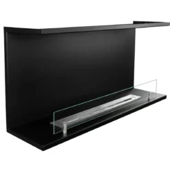 Camino a Bioetanolo Trifacciale da Incasso 90x45 cm 1,5L Nero 3kW