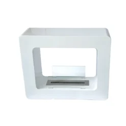 Camino Bioetanolo Bifacciale Bianco Design Decorativo Cornice con Vetro Etanolo