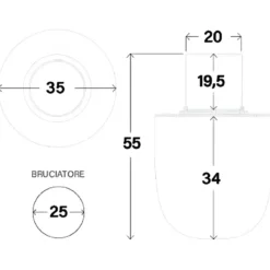 Camino Bioetanolo da Giardino 1,5L Grigio Ghisa da Pavimento 35x55 cm