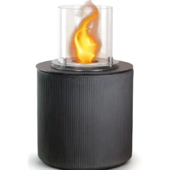 Camino Bioetanolo 1,5L Ghisa Grigio Cilindro Ø35 da Pavimento Moderno