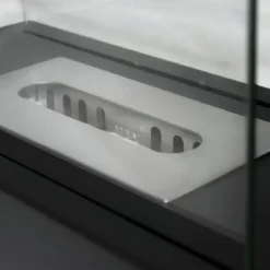Camino Bioetanolo Nero da Tavolo Moderno da Interno Esterno in Acciaio
