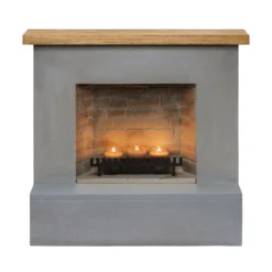 Camino Effetto Cemento a Candele TAGU ZenFlame Rolf Grigio