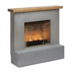 Camino Effetto Cemento a Candele TAGU ZenFlame Rolf Grigio