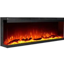 Camino Elettrico a Incasso 3 Lati 1500 W Effetto Fiamma Colorata 3D