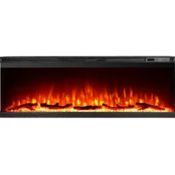 Camino Elettrico a Incasso 3 Lati 1500 W Effetto Fiamma Colorata 3D