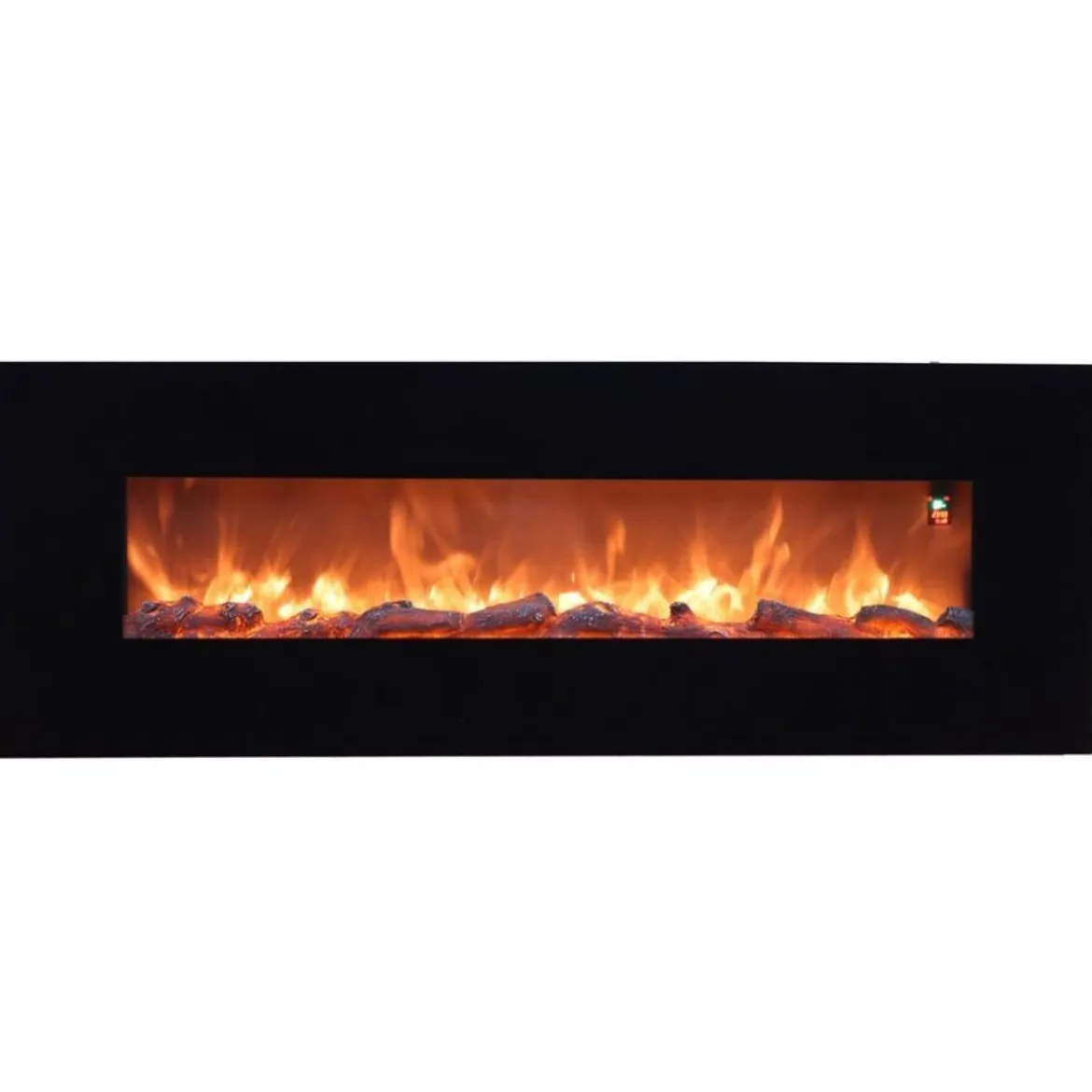 Camino Elettrico 150cm da Parete con Led Fiamma Finta Potenza Regolabile