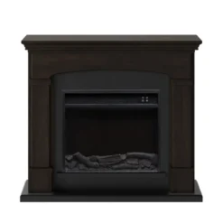 Camino Elettrico con Cornice Legno Wenge da Pavimento Caminetto Terra Programmi