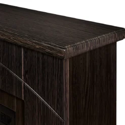 Camino Elettrico con Mantello Legno Scuro 1500W Fiamma LED 3 Colori