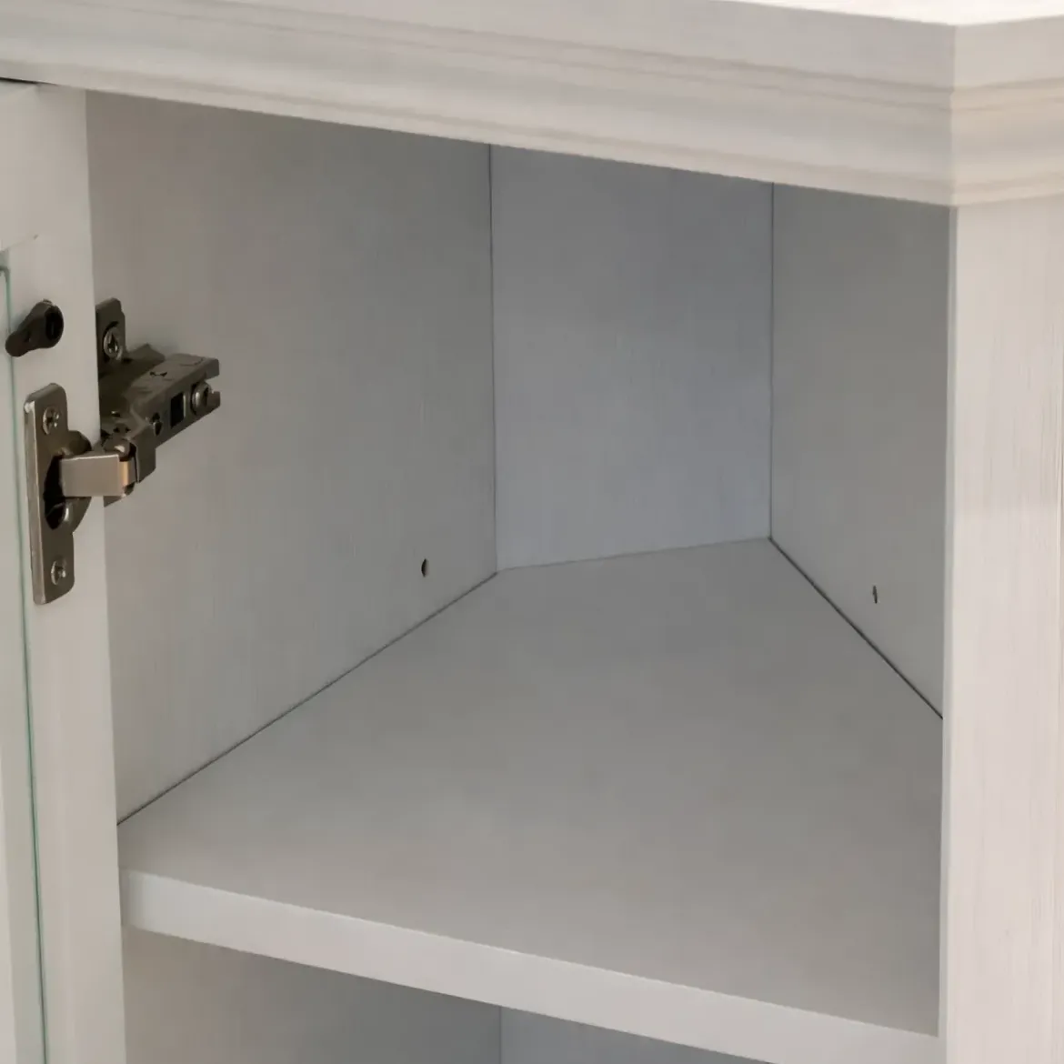 Camino Elettrico con Mobile Angolare 1800W da Appoggio in Legno Bianco