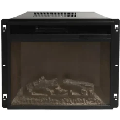 Camino Elettrico con Mobile Angolare 1800W da Appoggio in Legno Bianco