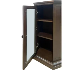 Camino Elettrico con Mobile Angolare 1800W da Appoggio in Legno Noce