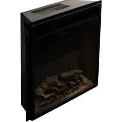 Camino Elettrico da Pavimento 1800W Legno MDF Noce per Soggiorno