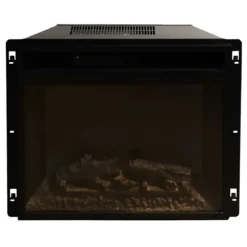 Camino Elettrico da Pavimento 1800W Legno MDF Noce per Soggiorno