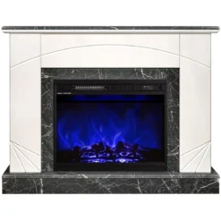 Camino Elettrico da Terra 1500W Effetto Marmo Effetto Fiamma Riscaldamento