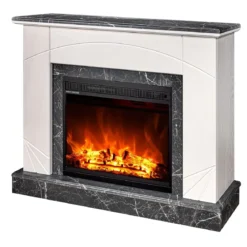 Camino Elettrico da Terra 1500W Effetto Marmo Effetto Fiamma Riscaldamento