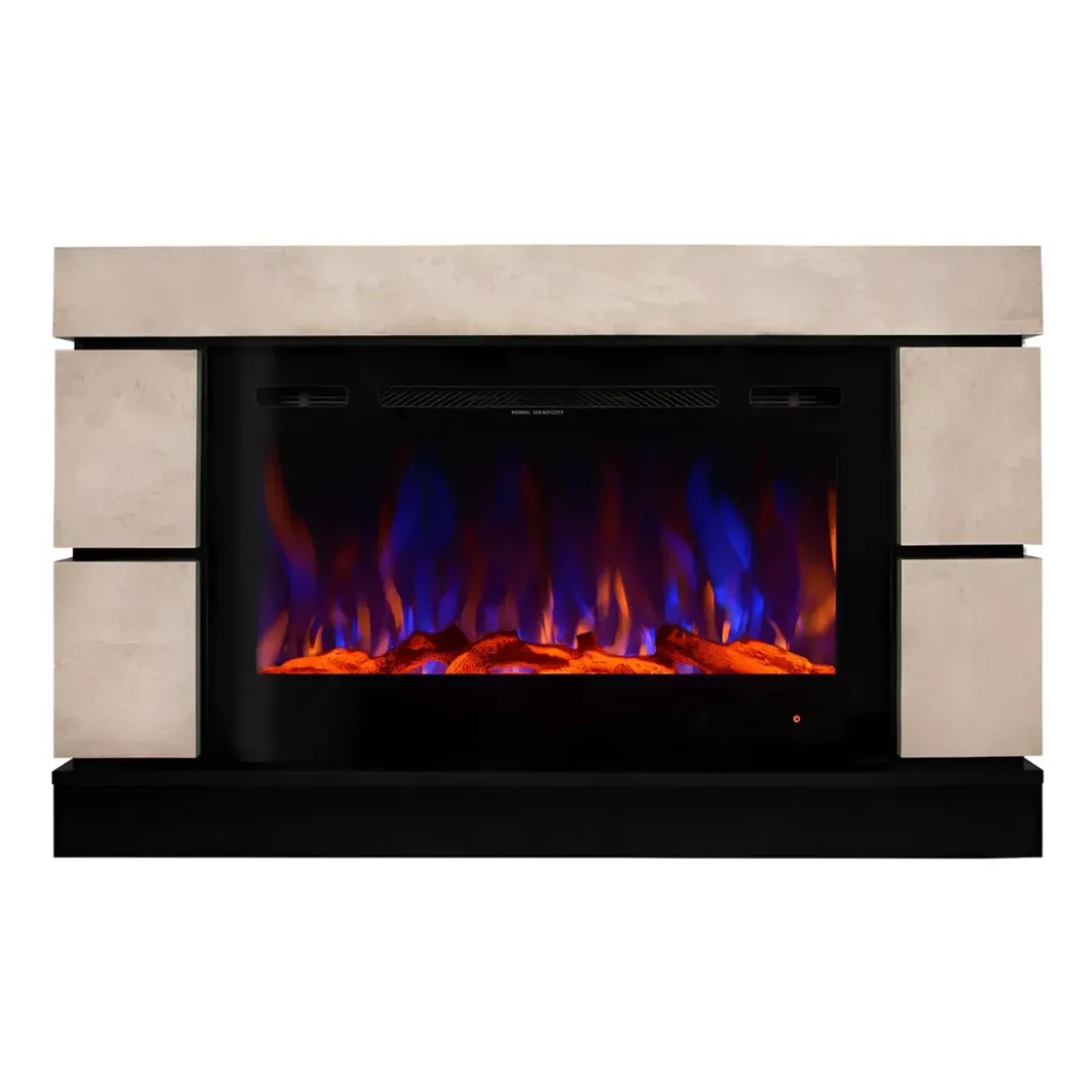 Camino Elettrico Effetto Pietra 1500W Beige con Cristalli da Interno