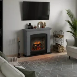 Camino Elettrico Tagu Helmi PowerFlame2 Grigio 1600W